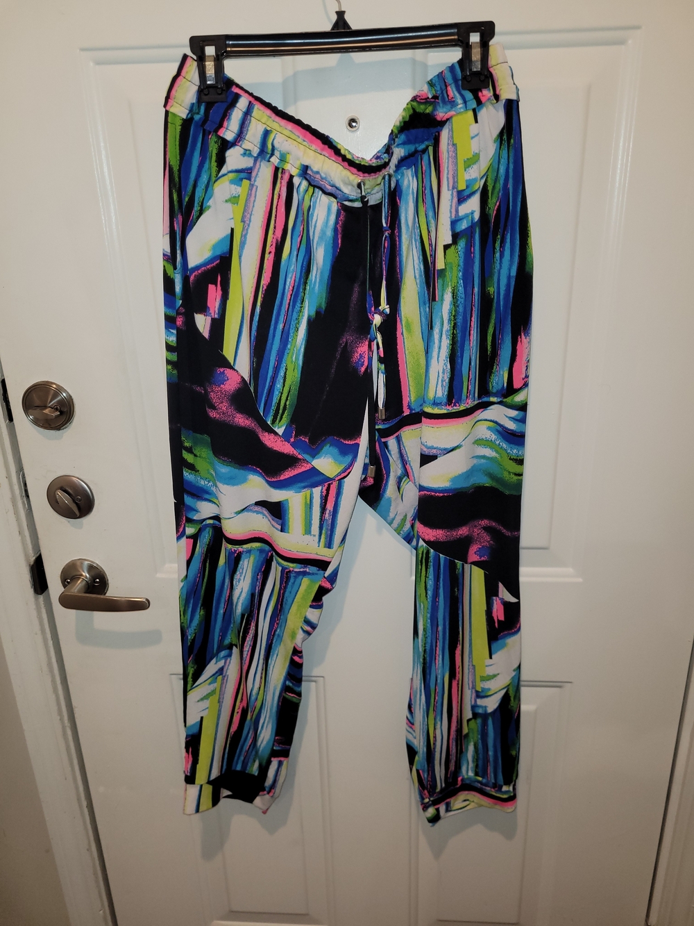 Soho Multicolor Abstract Stripe Drawstring Pants.